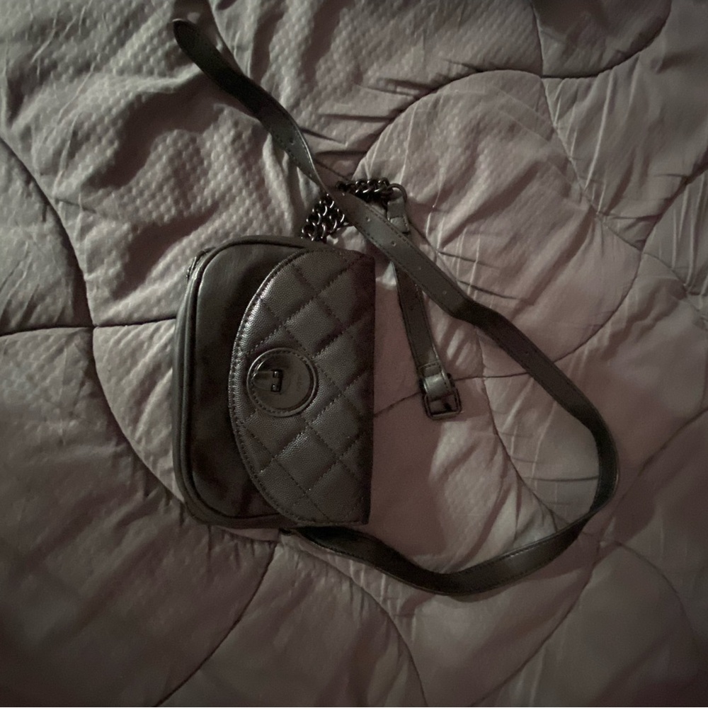 Aldo Black Quilted Crossbody Bag with Diamond Stitching